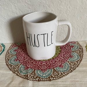 Rae Dunn mug says HUSTLE, NWOT